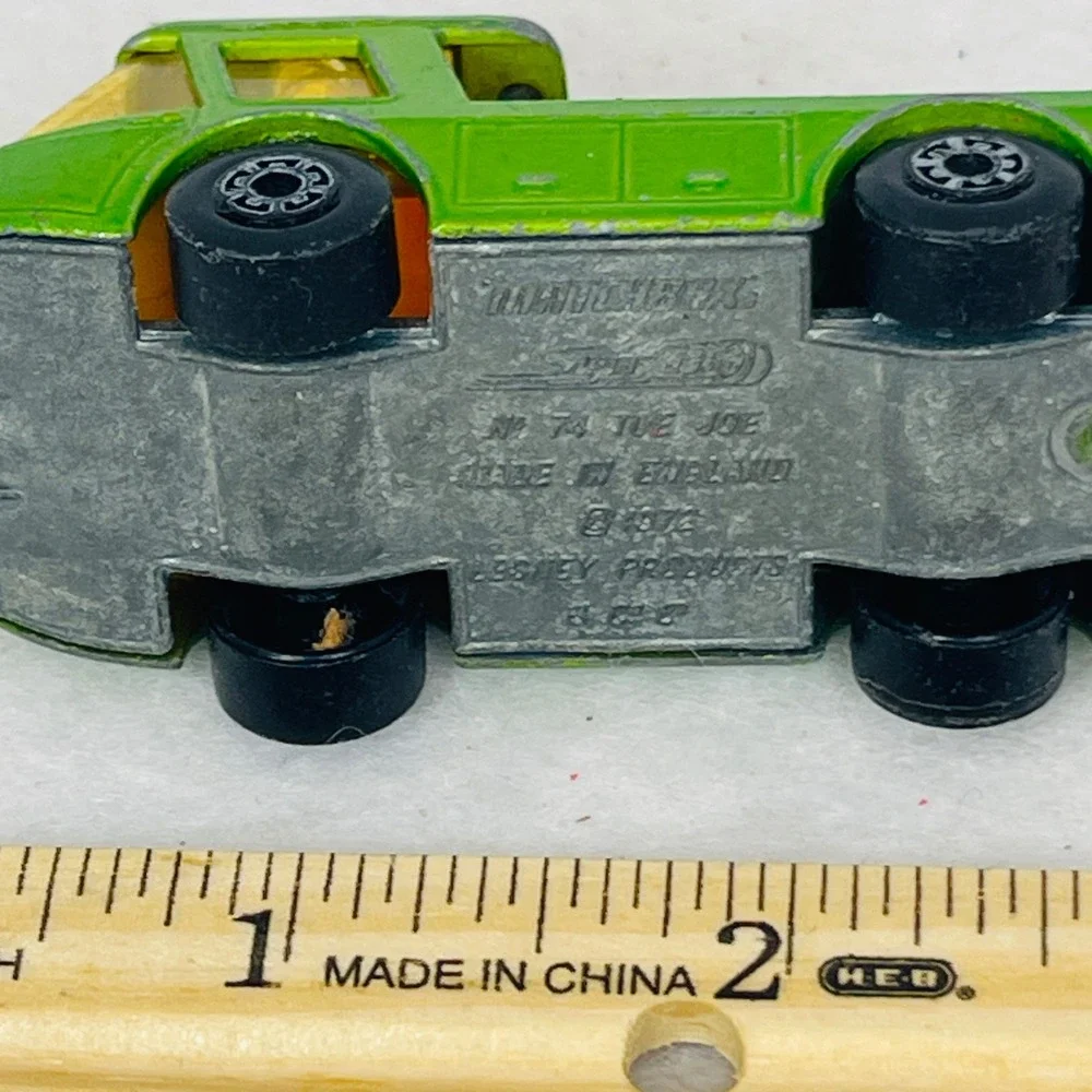 Matchbox Superfast No 74 Toe Joe Tow Truck Green Lesney England 1972 Vintage